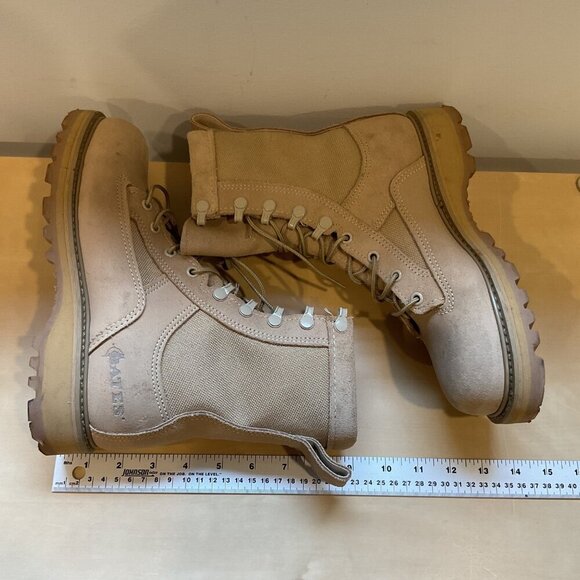 Women Bates Tactical Combat Boots 5.5 Tan Leather & Fabric steel toe security - Picture 12 of 16